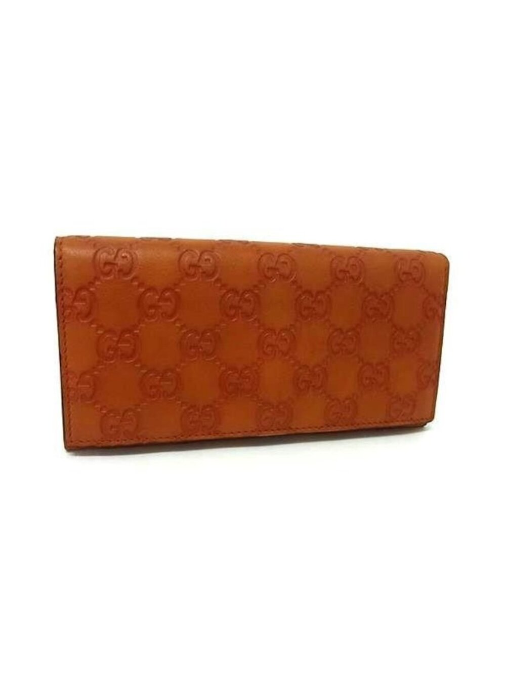 Gucci Wallet Guccissima Orange Brown Leather Bifold - Picture 1 of 6